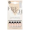 Salon Perfect Modern French Short Black Nail Set, 24 Pieces