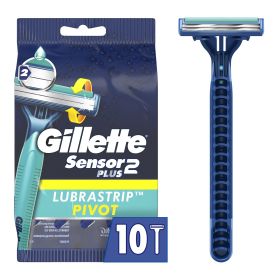 Gillette Sensor2 Plus Pivoting Head Men's Disposable Razors;  10 Count