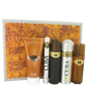 Cuba Gold by Fragluxe Gift Set -- 3.3 oz Eau De Toilette Spray + 3.3 oz After Shave Spray + 6.7 oz Body Deodorant Spray + 6.7 oz Shower Gel + 1.17 oz