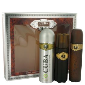 Cuba Gold by Fragluxe Gift Set -- 3.3 oz Eau De Toilette Spray + 3.3 oz After Shave Spray + 6.7 oz Body Deodorant Spray