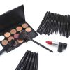 A set of 32 black makeup brushes; suitable for full makeup; blush; concealer; gloss and lip brush; girly beauty tool (without bag)