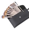 Makeup Brush Set 14 Pcs Premium Synthetic Foundation Powder Concealers Eye shadows Blush Makeup Brushes with black case (Champagne Gold)