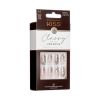 KISS Classy Premium Medium Coffin Glue-On Nails, Glossy Light White, 30 pieces