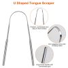 2Pcs Tongue Scraper Cleaner Stainless Steel Dental Fresh Breath Cleaning Oral Tongue Care Tool