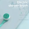 Electric Body Bath Brush, Rechargeable Back Brush Long Handle For Shower With 5 Spin Shower Facial Brush Head Waterproof Silicone Body Scrubber Exfoli