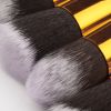 (Black and gold) 10 eye shadow powder eyebrow pencil eyeliner blush foundation concealer makeup brush set