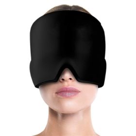 Gel Cold Headache Ice Cap Migraine Relief Cap Stress Relax Pain Head Hot Cold Therapy Cold Pack Eye Mask Ice Hat Massage Tool (Ships From: China, Color: Black-Double)