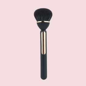 Soft Fluffy Loose Powder Brush Imitation Wool Fiber Large Foundation Blush Brush Professional Blush Contour Makeup Brushes (Color: Black)