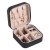 Portable Jewelry Storage Box Travel Earrings Necklace Ring Display Case Leather Storage Organizer Earring Holder Organizer