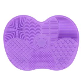 Newest Silicone Brush Cleaner Cosmetic Make Up Washing Brush Gel Cleaning Mat Foundation Makeup Brush Cleaner Pad Scrubbe Board (Ships From: China, Color: Purple)