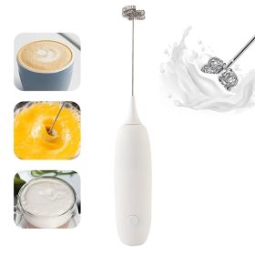 Electric Milk Frother Handheld Egg Beater Coffee Frother Electric Stirrer - Matcha Whisk & Drink Mixer Handheld - Hand Held Milk Frother & Electric Wh (Color: White)