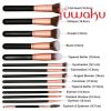 14Pcs Makeup Brushes Cosmetic Contour Foundation Eyebrow Black Gold Useful Tool