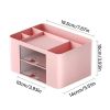 1pc Desktop Storage Drawers Cosmetic Makeup Organizer, Jewelry Display Box, Large Capacity Storage Box With Transparent Drawer, Pen Holder, Office Sta